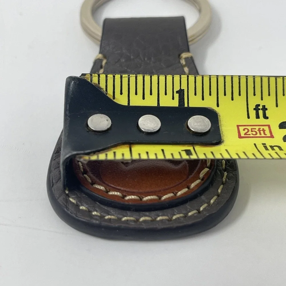 Rare VTG Dooney & Bourke 1990s Key Ring Fob Taupe Brown Leather Duck‎ Seal
